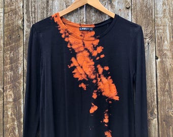 black bleached dress size M Techno Punk Psy Goa Tribal Urban Tekno Rave Wear