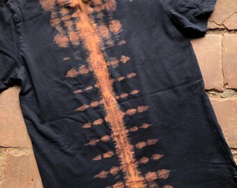 100% Cotton T-shirt, size S, upcycled top, spine, techno, punk, psy, goa, tekno, tribal, urban rave wear