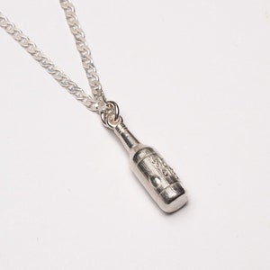 Korean Soju Bottle Solid Silver Pendant