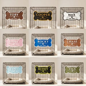 Custom 3D Printed Dog Crate Name Sign, Personalized Kennel Tag, Raised Letters Pet Plate image 6