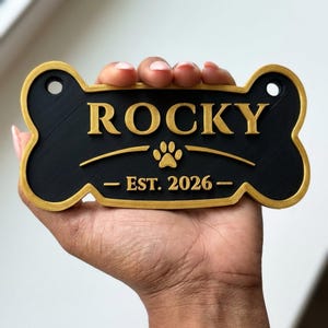 Custom 3D Printed Dog Crate Name Sign, Personalized Kennel Tag, Raised Letters Pet Plate image 12