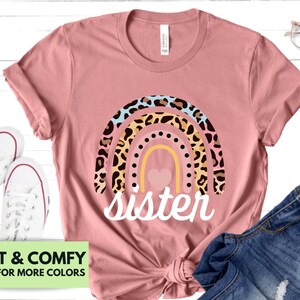 Sister Rainbow Shirt For Mother&#39;s Day Gift - Baby Announcement Gift for Daughter - Cute Big Sister Reveal Tee - Big Sis T-Shirt