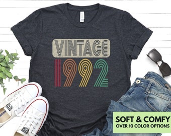 1992 Vintage Shirt for 30th Birthday - 1992 Birth Year Tshirt Gift for Him or Her - 1992 Vintage Tee - 1992 Retro Birthday T Shirt for Women