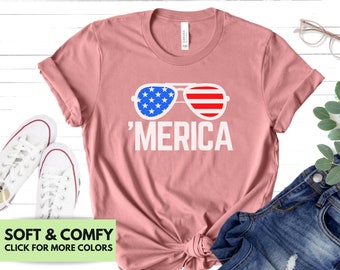 Merica Shirt for 4th of July - Fourth of July America Tshirt for Summer - Cute Patriotic T-shirt for Independence Day - Merica Tee Shirt