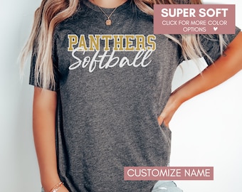 Custom School Softball Shirt, Softball Mom Shirt, Softball Dad Shirt, Personalized Softball Tee, Softball Team Tees, Teacher School Spirit