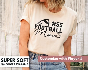 Custom Football Mom Shirt for Mom for Mother's Day Gift - Personalized Football Mom T-Shirt - Cute Sports Mom Tee Shirt Gift for Birthday
