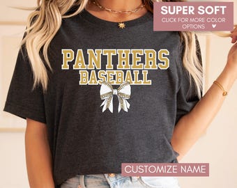 Custom School Baseball Shirt, Baseball Mom Shirt, Baseball Bow Shirt, Personalized Baseball Tee, Baseball Team Tees, Teacher School Spirit