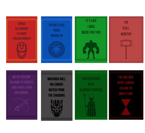 Marvel Avengers Digital Poster Marvel Wall Art Marvel Etsy