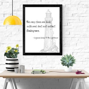 Virginia Woolf Quote Print, Minimalist Print, Literary Print, To the Lighthouse, Quote Wall Art