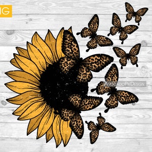 Papillon tournesol Fichiers PNG pour les téléchargements de sublimation | Léopard papillon tournesol PNG sublimation designs téléchargements | Papouasie-Nouvelle-Guinée occidentale