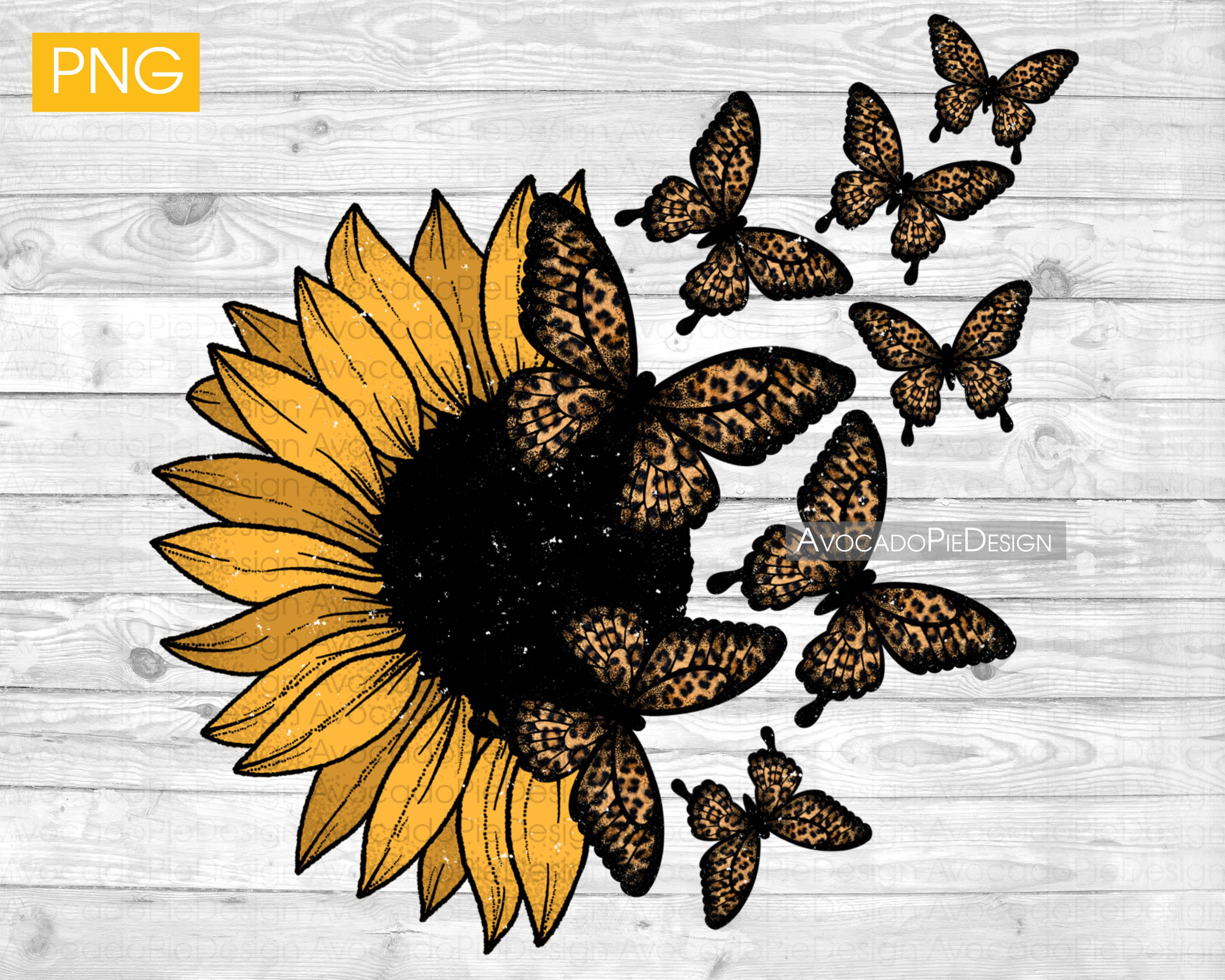 Sunflower Butterfly PNG Files for Sublimation Downloads Etsy Canada