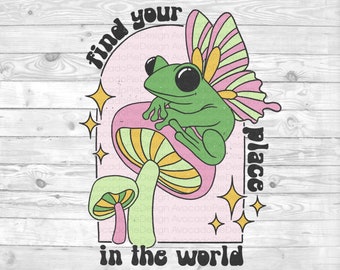Groovy PNG files for sublimation design | Groovy cute frog PNG sublimation designs | Groovy mushroom PNG | Groovy Butterfly sublimation png
