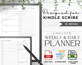 Kindle Scribe Minimalistischer Planer Kindle Scribe Vorlagen Kindle Scribe Planner Kindle Template Kindle Scribe PDF | Undatierter Kalender