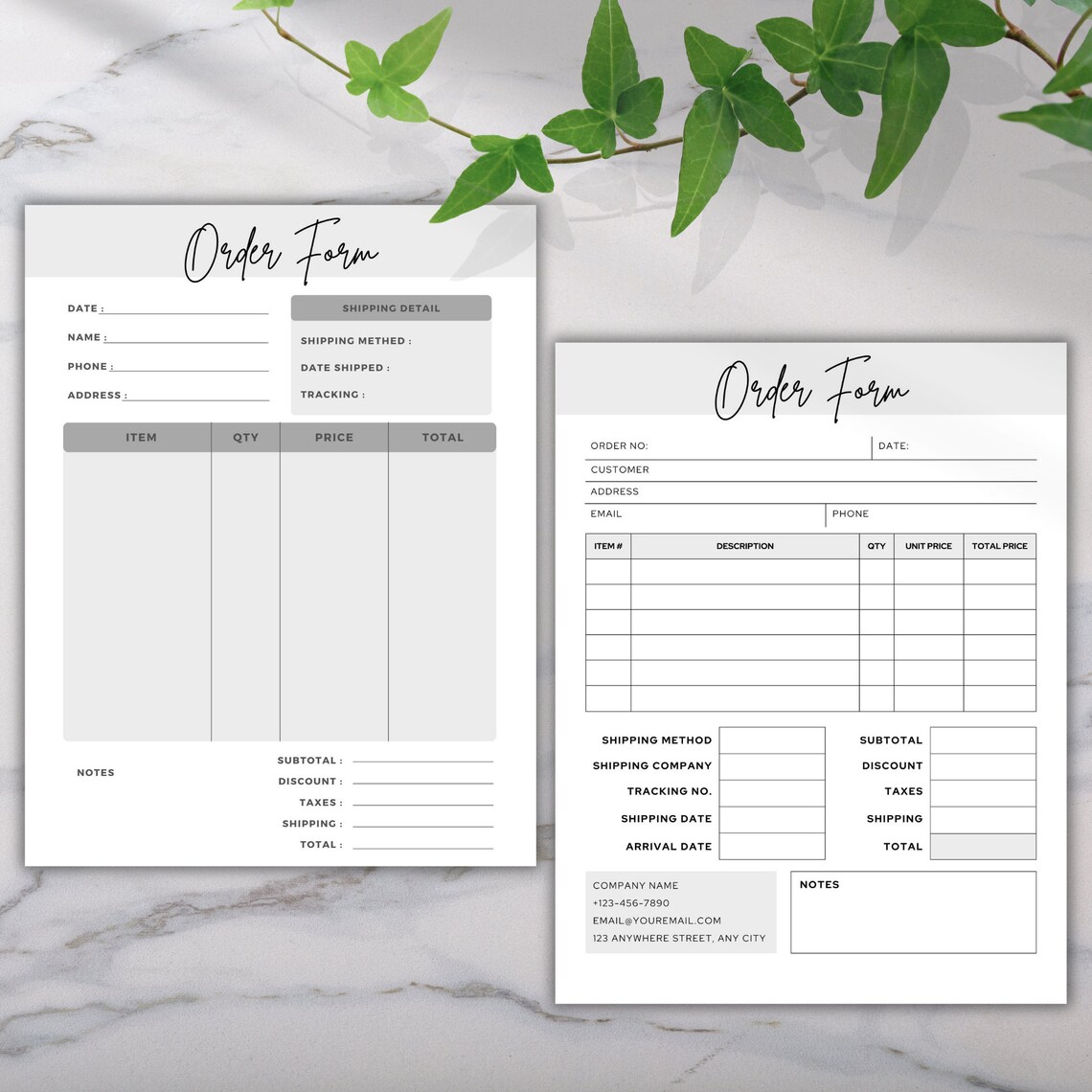 Editable Order Form Bundle Order Form Template Custom Order - Etsy
