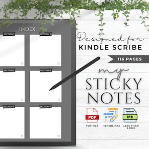 Sticky Notes Made For Kindle Scribe Templates Kindle Scribe Planner Kindle Template Kindle Scribe PDF Meeting Notes Template