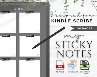 Sticky Notes Made For Kindle Scribe Templates Kindle Scribe Planner Kindle Template Kindle Scribe PDF Meeting Notes Template