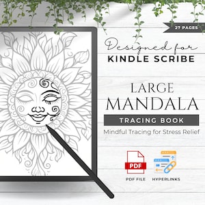 Kindle Scribe Mindfulness Tracing Book Kindle Scribe Templates Kindle Scribe Planner Kindle Template Kindle Scribe PDF | Large Mandala