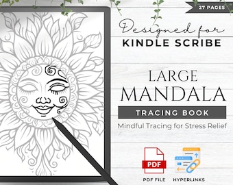Mindfulness Tracing Book Made For Kindle Scribe Templates Kindle Scribe Planner Kindle Template Kindle Scribe PDF | Large Mandala