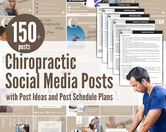Chiropractic Social Media templates for Chiropractors Instagram Post Ideas, Chiropractic Social Media Content Calendar | Neutral
