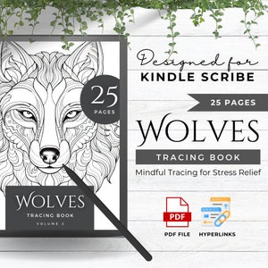 Mindfulness-spårningsbok gjord för Kindle Scribe-mallar Kindle Scribe-planerare Kindle-mall Kindle Scribe PDF | Vargar