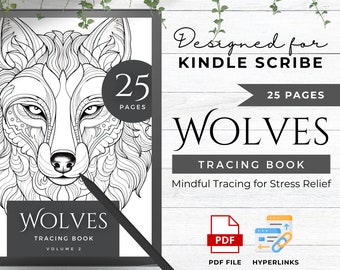 Mindfulness Tracing Book Made For Kindle Scribe Templates Kindle Scribe Planner Kindle Template Kindle Scribe PDF | Wolves