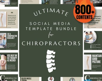Ultimate Chiropractic Instagram Templates Bundle is Ultimate Social Media Solution for Chiropractors | Social Media Templates