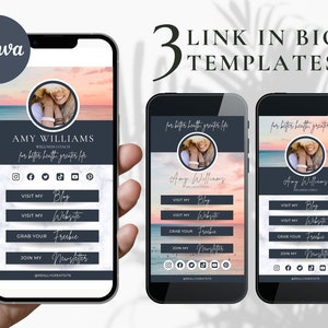 Canva Link in Bio Templates Bundle für Coaching Business | Meeresbrise | Instagram Bio, Canva Websites, Coaching Websites