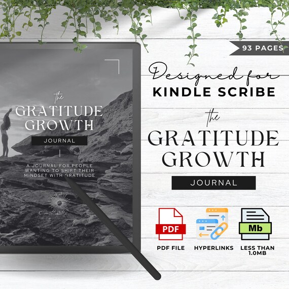 Gratitude Journal Made For Kindle Scribe Templates Kindle Scribe Planner Kindle Template | The Gratitude Growth Journal