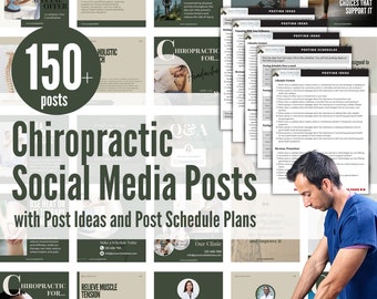 Chiropractic Social Media templates for Chiropractors Instagram Post Ideas, Chiropractic Social Media Content Calendar