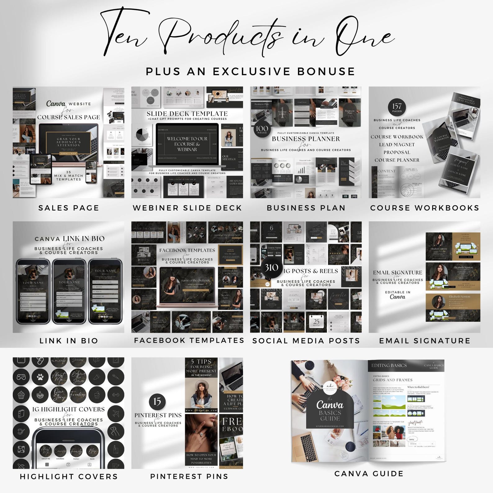 Online Course Creator Template Bundle for Business Coaching Life ...