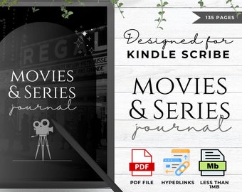 Movies and Series Journal Made For Kindle Scribe Templates Kindle Scribe Planner Kindle Template, Kindle Scribe PDF TV Show Tracker