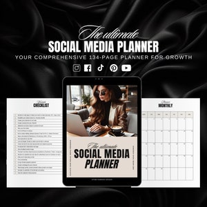 Social Media Planner Content Planner for Social Media Manager, Coach, Content Creator -Instagram YouTube TikTok Facebook Pinterest Planner