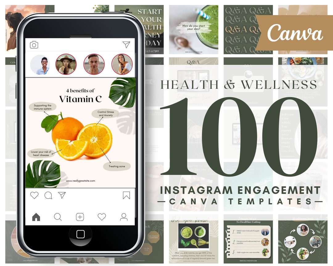 Coach Templates Health and Wellness Instagram Engagement Posts Canva ...