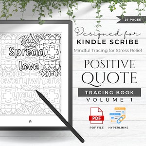 Mindfulness Tracing Book Made For Kindle Scribe Templates Kindle Scribe Planner Kindle Template Kindle Scribe PDF | Positive Quote 1