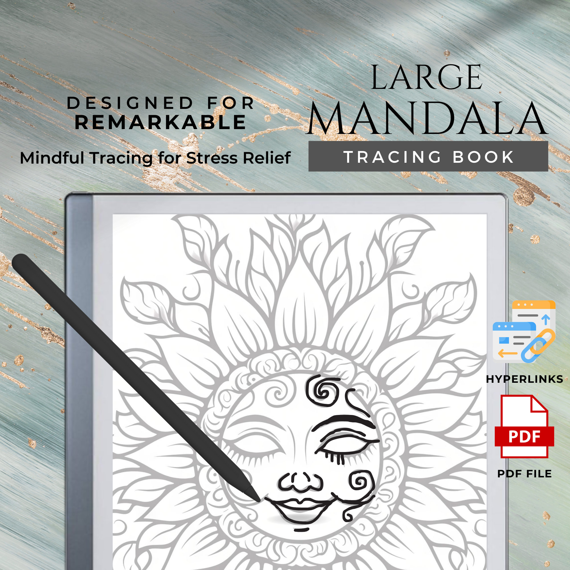 Remarkable Templates Remarkable Mindfulness Tracing Book Remarkable 2  Planner Remarkable Planner Remarkable Worksheet Template Mandala 