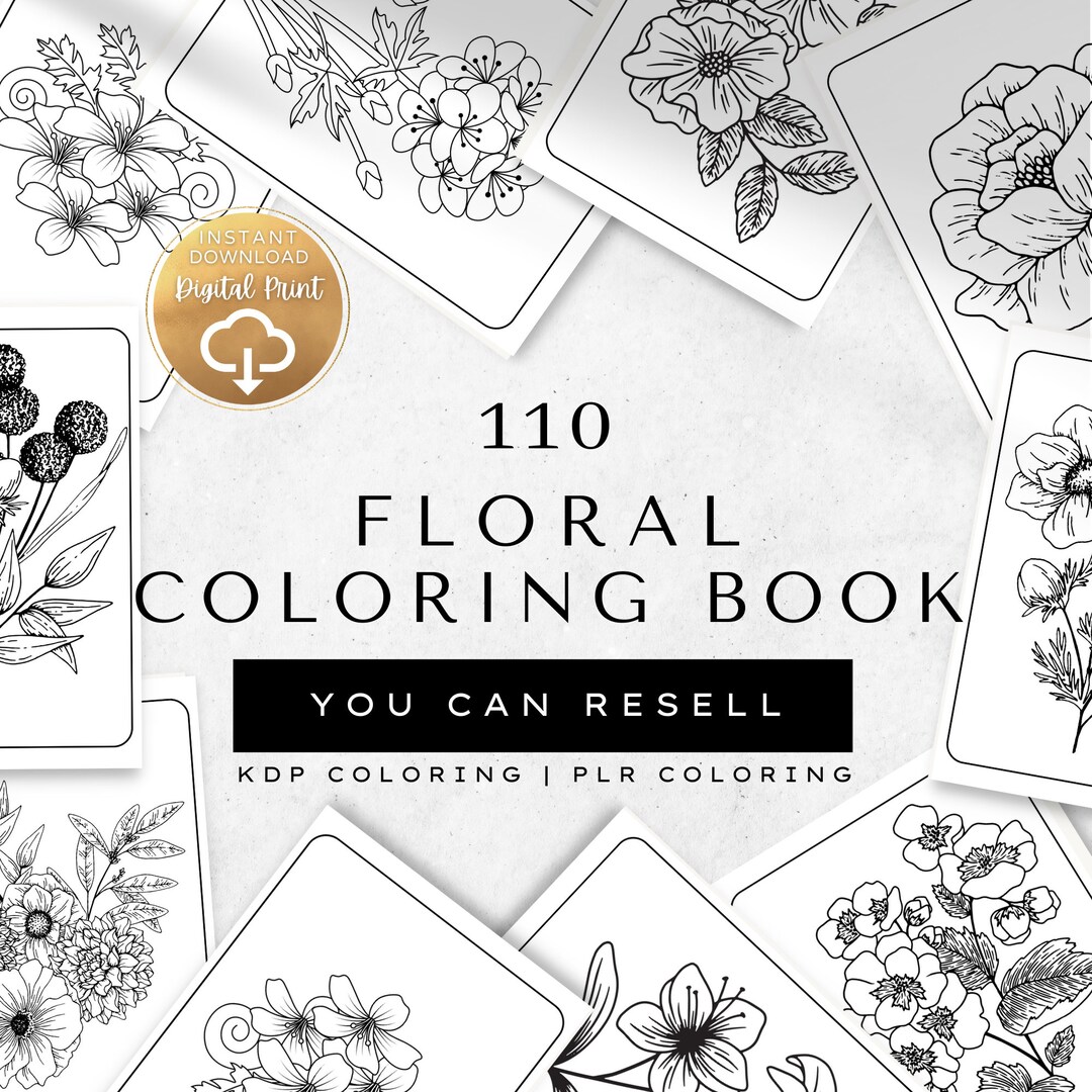 Amazon KDP Coloring Book KDP Interior Bundle, Floral Coloring Book PDF
