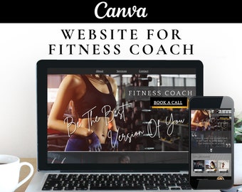 Canva Website Templates for Fitness Coaches, Personal Trainers | Be the Best | Canva Websites, Wellness Websites, Coaching Websites, sports