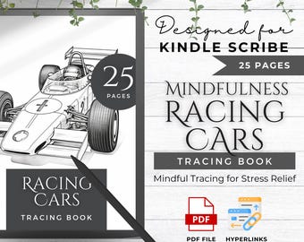 Mindfulness Tracing Book Made For Kindle Scribe Templates Kindle Scribe Planner Kindle Template Kindle Scribe PDF Cars Coloring Book