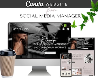 Canva Website for Social Media Manager | business website, sales page template