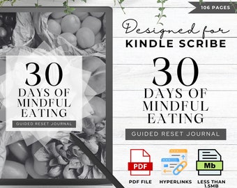 Mindful Eating Guided Journal Made For Kindle Scribe Templates Kindle Scribe Planner Kindle Template Kindle Scribe PDF