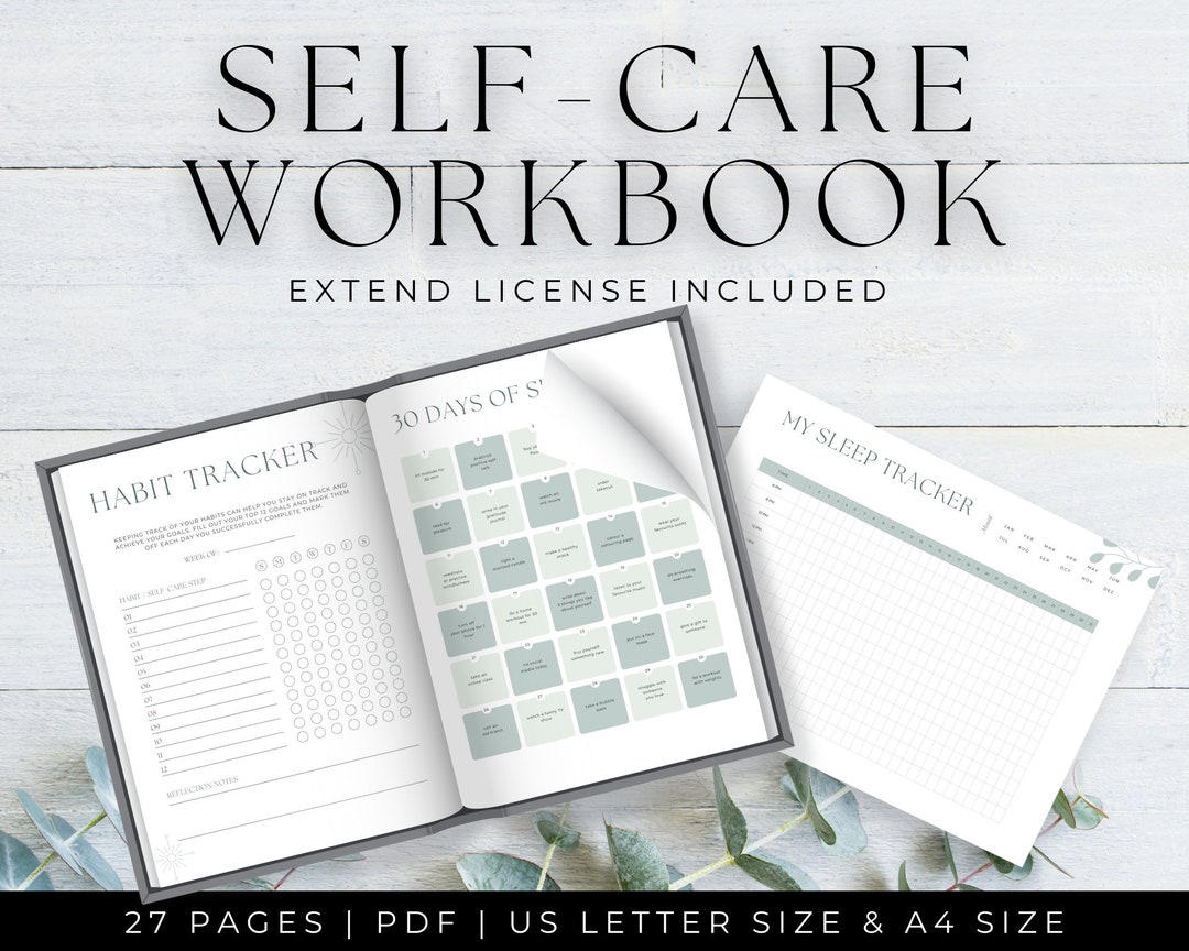 Self Care Workbook Includes Medication Tracker Wellness Etsy