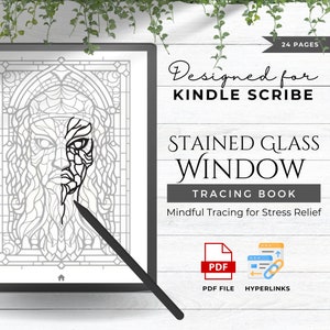 Mindfulness Tracing Book Made For Kindle Scribe Templates Kindle Scribe Planner Kindle Template Kindle Scribe PDF | Stained Glass