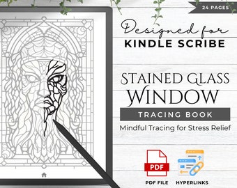 Kindle Scribe Mindfulness Tracing Book Kindle Scribe Templates Kindle Scribe Planner Kindle Template Kindle Scribe PDF | Stained Glass