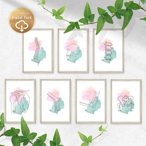 Chiropractic Wall Art Set is Perfect for Chiropractic office decor and Chiropractic gifts Physical Therapy Art, Anatomy Posters