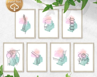 Chiropractic Wall Art Set is Perfect for Chiropractic office decor and Chiropractic gifts Physical Therapy Art, Anatomy Posters
