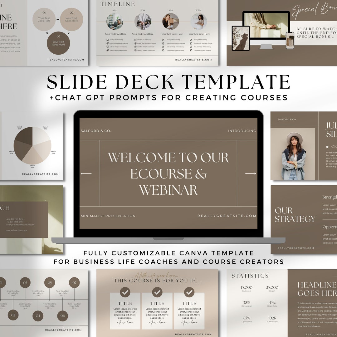 Course Slide Deck Template for Business Coach Course Creator Coaching ...