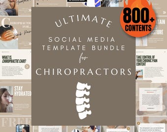 Ultimate Chiropractic Instagram Templates Bundle is Ultimate Social Media Solution for Chiropractors Social Media Templates -Beige