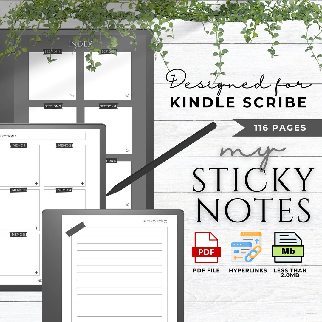 Kindle Scribe Sticky Notes Kindle Scribe Templates Kindle Scribe Planner Kindle Template Kindle