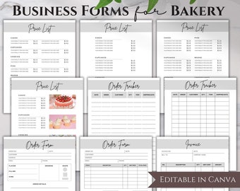 Modulo d'ordine per panetteria personalizzabile Modelli di fattura per panetteria per attività di panetteria / Modulo d'ordine per torte Modulo d'ordine per biscotti Modulo d'ordine per cupcake