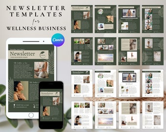 Newsletter Template Bundle for wellness business and coaching business | US letter size, A4 Size